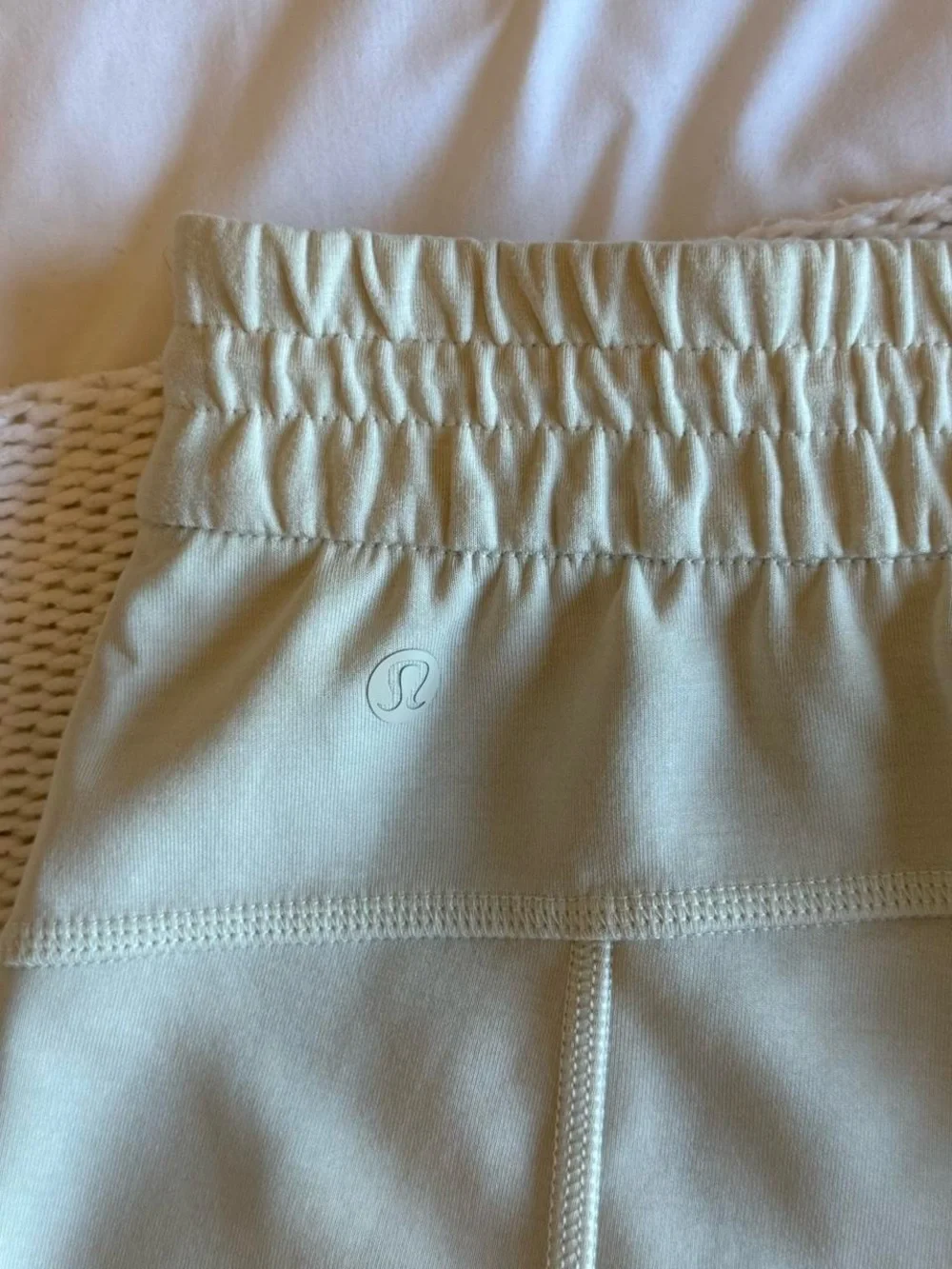 Lululemon Softstream Short with adjustable waistband. Color: Bone